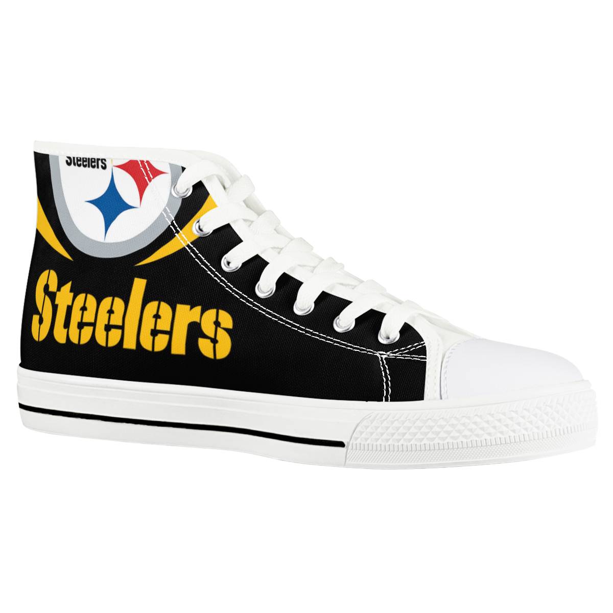 Women's Pittsburgh Steelers High Top Canvas Sneakers 002